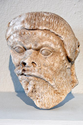 Лименас, археологический музей, голова Силена