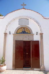 The entrance to the church