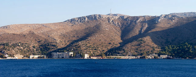 The southern shore of the Lakki bay