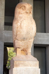 An owl before the museum