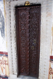 A carved door