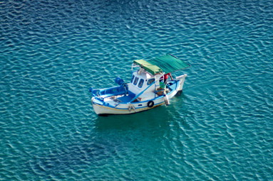 A fish boat in Pandeli Bay