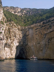 The west coast of Paxi, Ipapanti cave