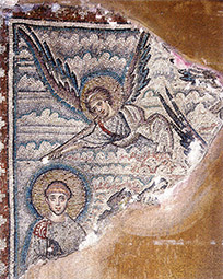 Св. Димитрий с ангелом. Мозаика рядом с гробом Спандуни