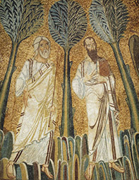 Мозаика Вознесение. Андрей и Павел, ап. (фрагмент), IX в.
