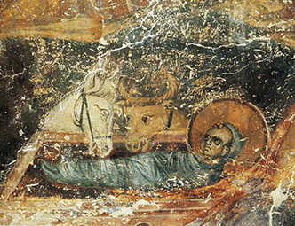 Церковь Св. Давида. Рождество Христово (фрагмент), XII в.